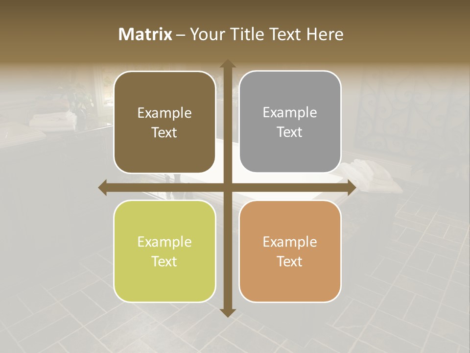 Upscale Bathroom With A Modern Tub And Tile Floor. PowerPoint Template