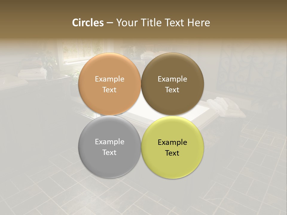 Upscale Bathroom With A Modern Tub And Tile Floor. PowerPoint Template