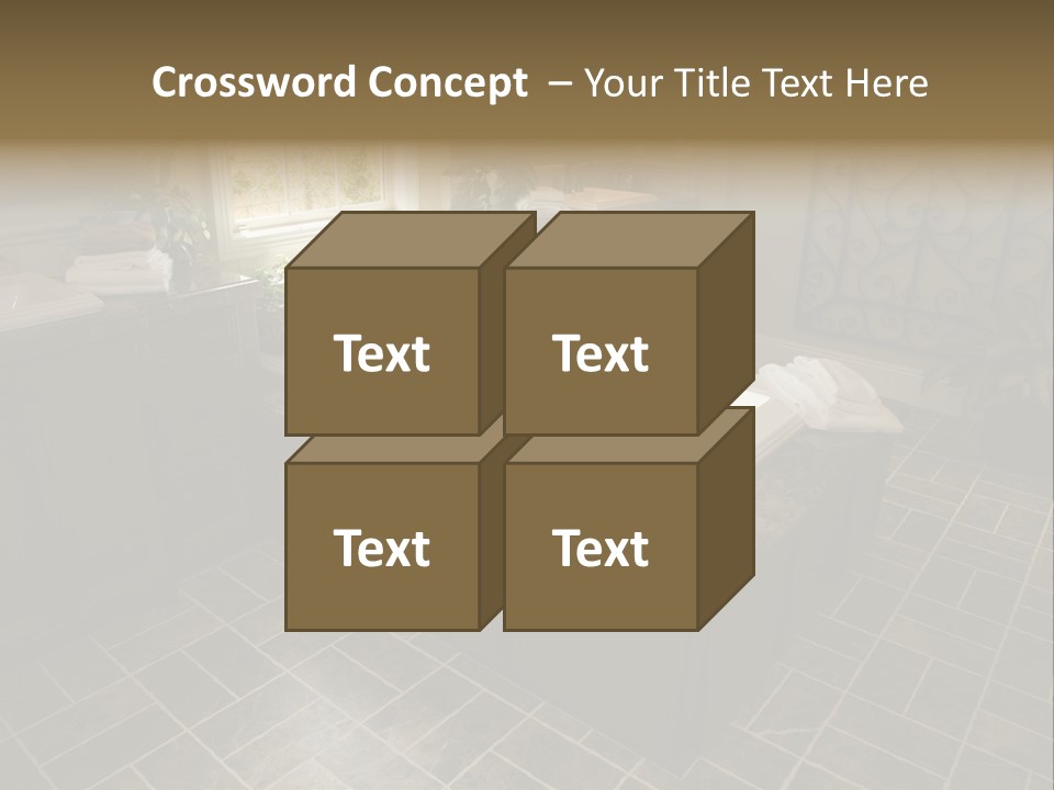 Upscale Bathroom With A Modern Tub And Tile Floor. PowerPoint Template