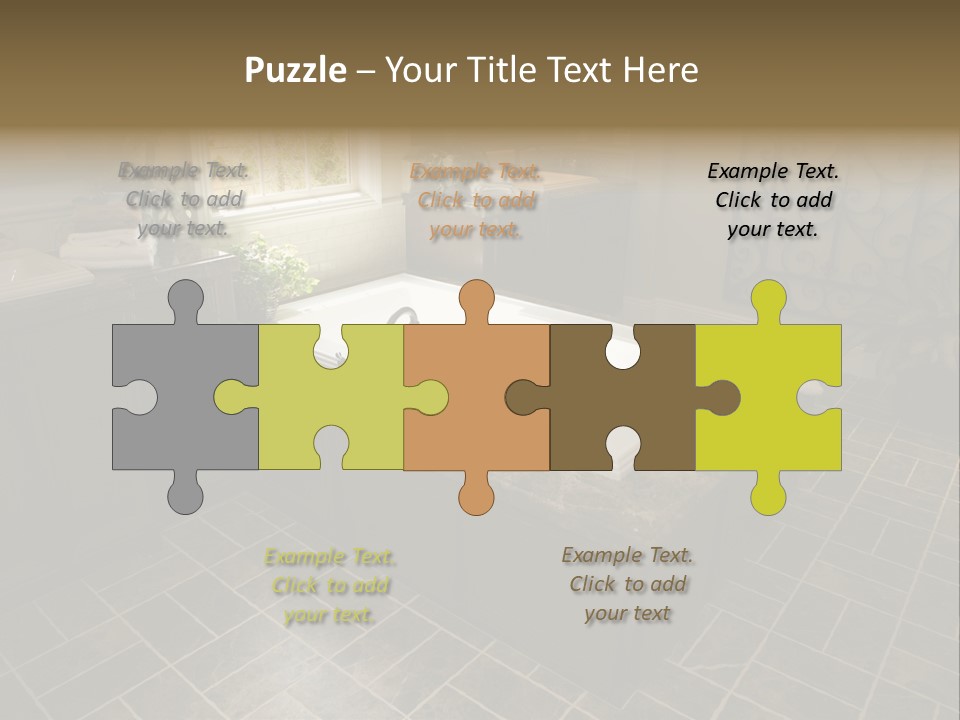 Upscale Bathroom With A Modern Tub And Tile Floor. PowerPoint Template