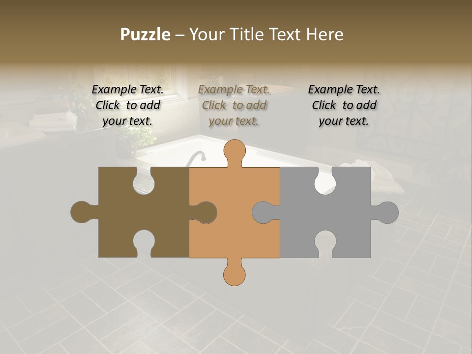 Upscale Bathroom With A Modern Tub And Tile Floor. PowerPoint Template