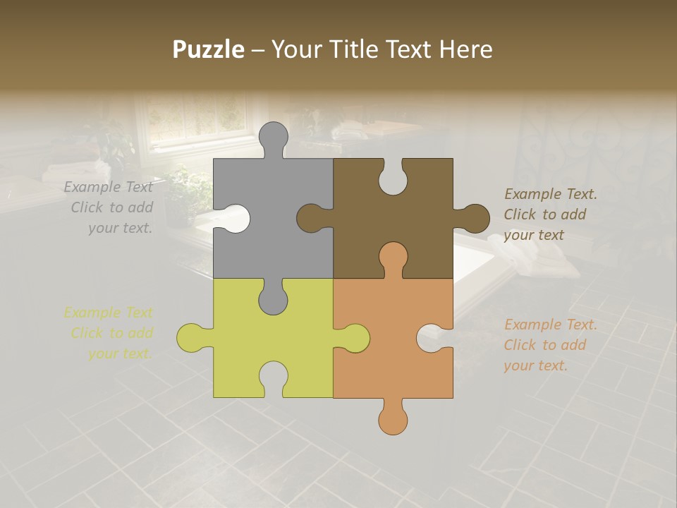 Upscale Bathroom With A Modern Tub And Tile Floor. PowerPoint Template