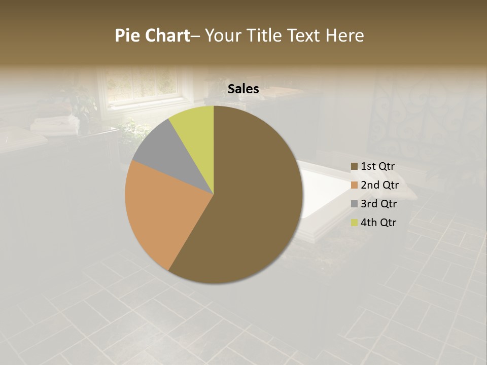 Upscale Bathroom With A Modern Tub And Tile Floor. PowerPoint Template