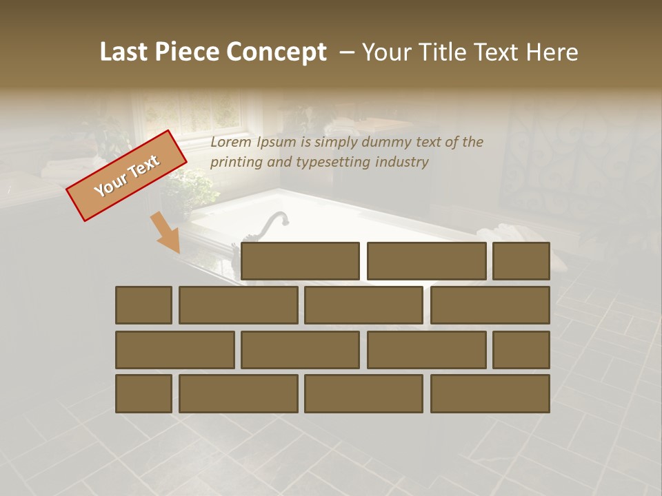 Upscale Bathroom With A Modern Tub And Tile Floor. PowerPoint Template