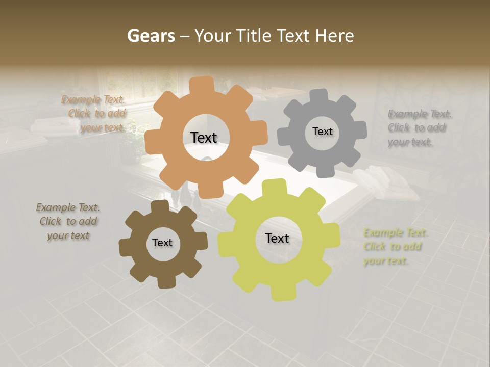 Upscale Bathroom With A Modern Tub And Tile Floor. PowerPoint Template