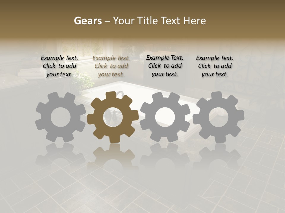 Upscale Bathroom With A Modern Tub And Tile Floor. PowerPoint Template