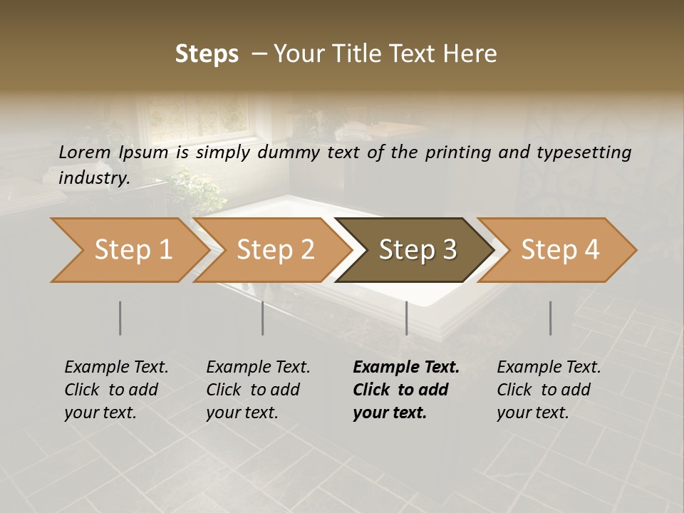 Upscale Bathroom With A Modern Tub And Tile Floor. PowerPoint Template