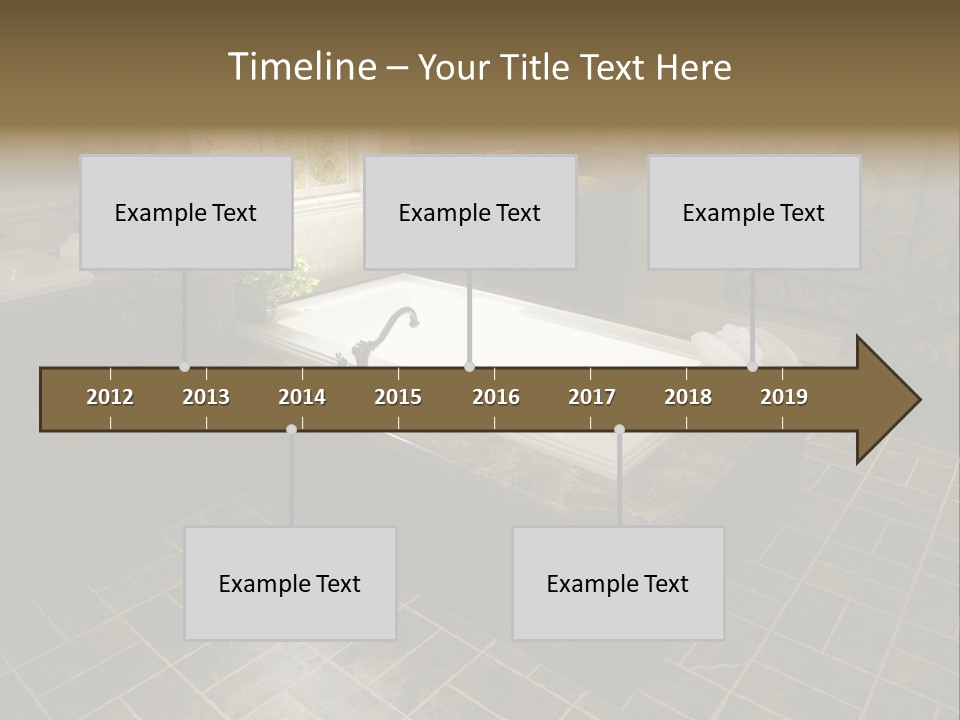 Upscale Bathroom With A Modern Tub And Tile Floor. PowerPoint Template
