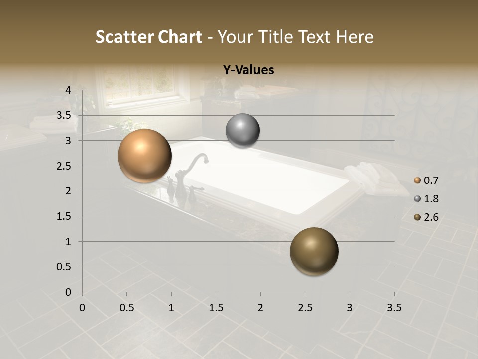 Upscale Bathroom With A Modern Tub And Tile Floor. PowerPoint Template