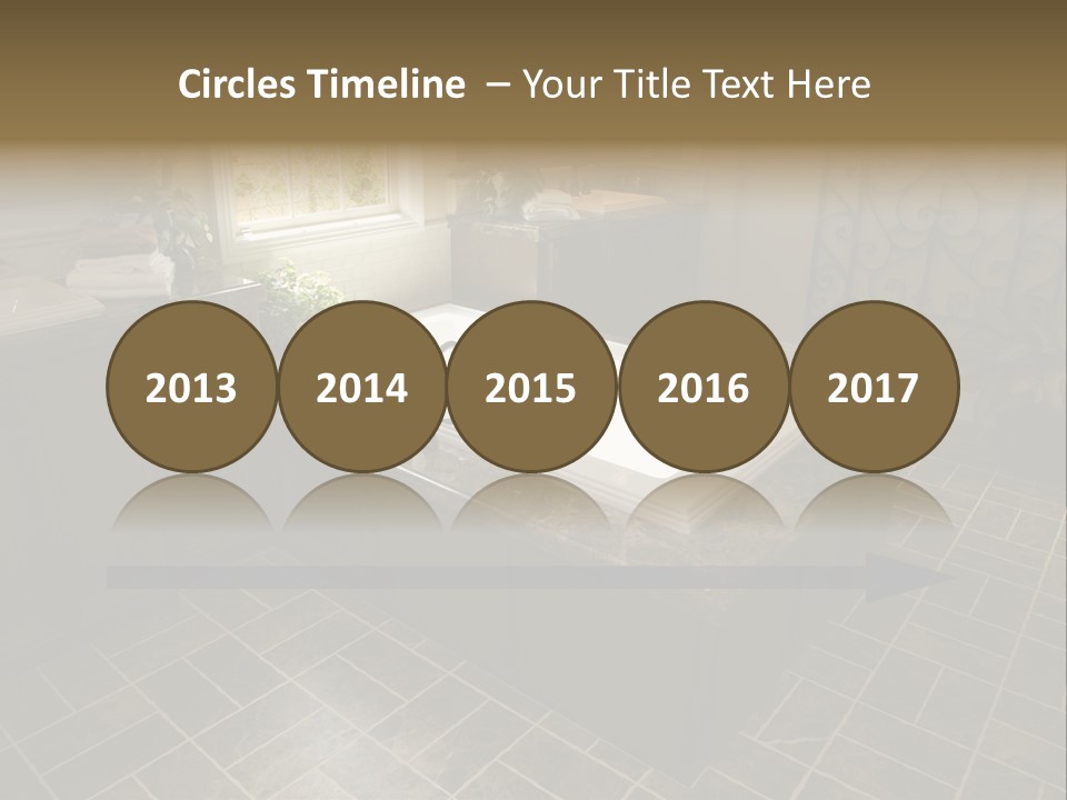 Upscale Bathroom With A Modern Tub And Tile Floor. PowerPoint Template