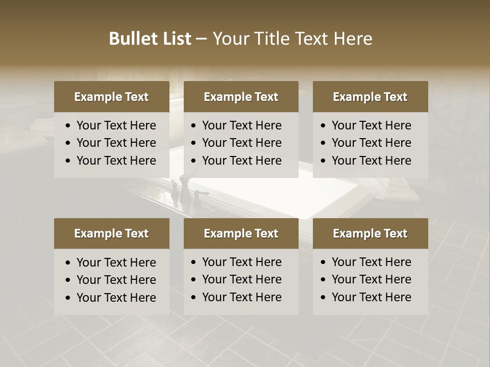 Upscale Bathroom With A Modern Tub And Tile Floor. PowerPoint Template