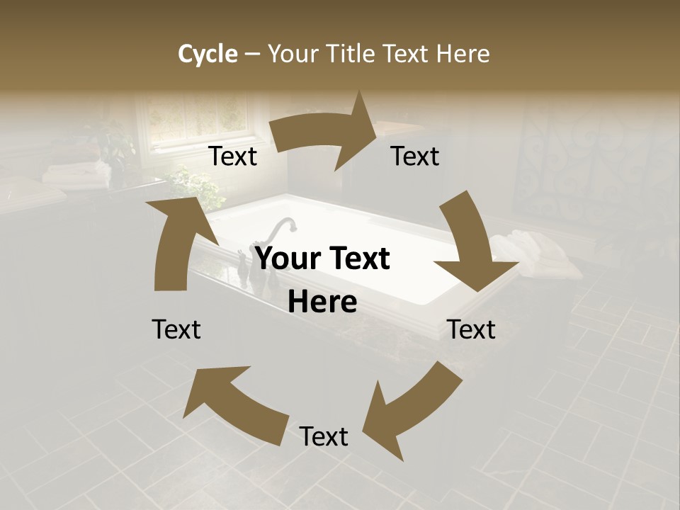 Upscale Bathroom With A Modern Tub And Tile Floor. PowerPoint Template