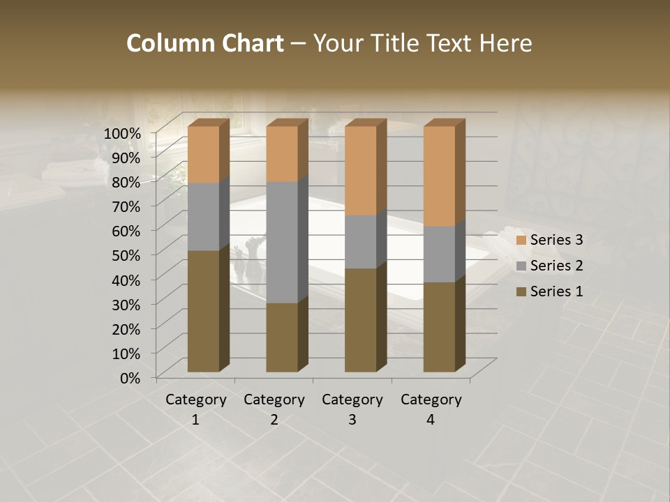 Upscale Bathroom With A Modern Tub And Tile Floor. PowerPoint Template