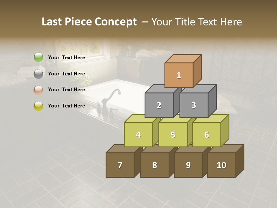 Upscale Bathroom With A Modern Tub And Tile Floor. PowerPoint Template