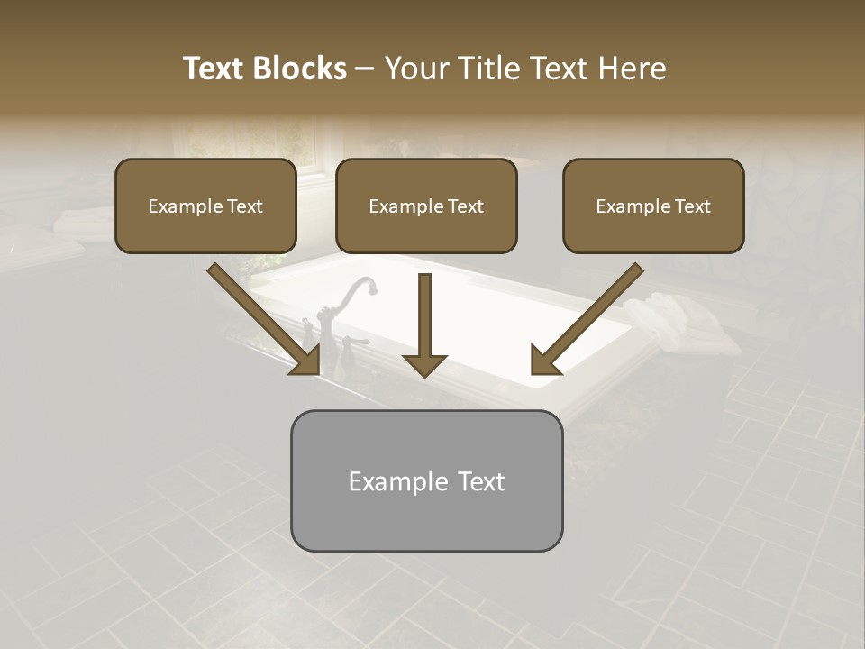 Upscale Bathroom With A Modern Tub And Tile Floor. PowerPoint Template