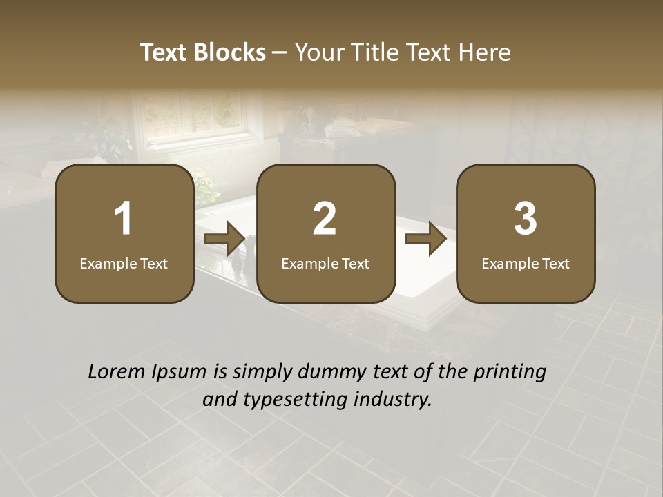 Upscale Bathroom With A Modern Tub And Tile Floor. PowerPoint Template