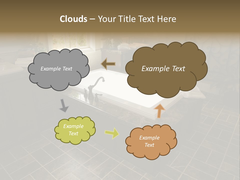 Upscale Bathroom With A Modern Tub And Tile Floor. PowerPoint Template