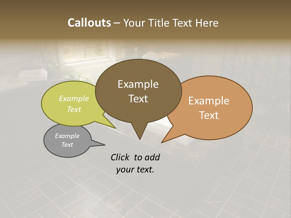 Upscale Bathroom With A Modern Tub And Tile Floor. PowerPoint Template