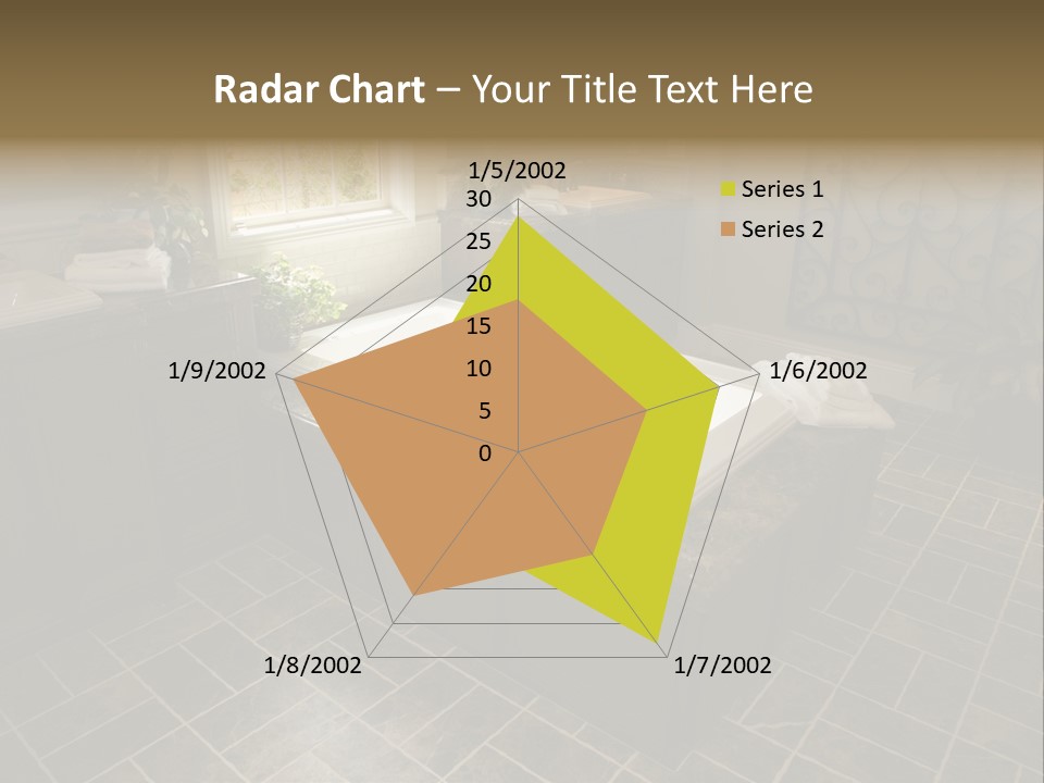 Upscale Bathroom With A Modern Tub And Tile Floor. PowerPoint Template