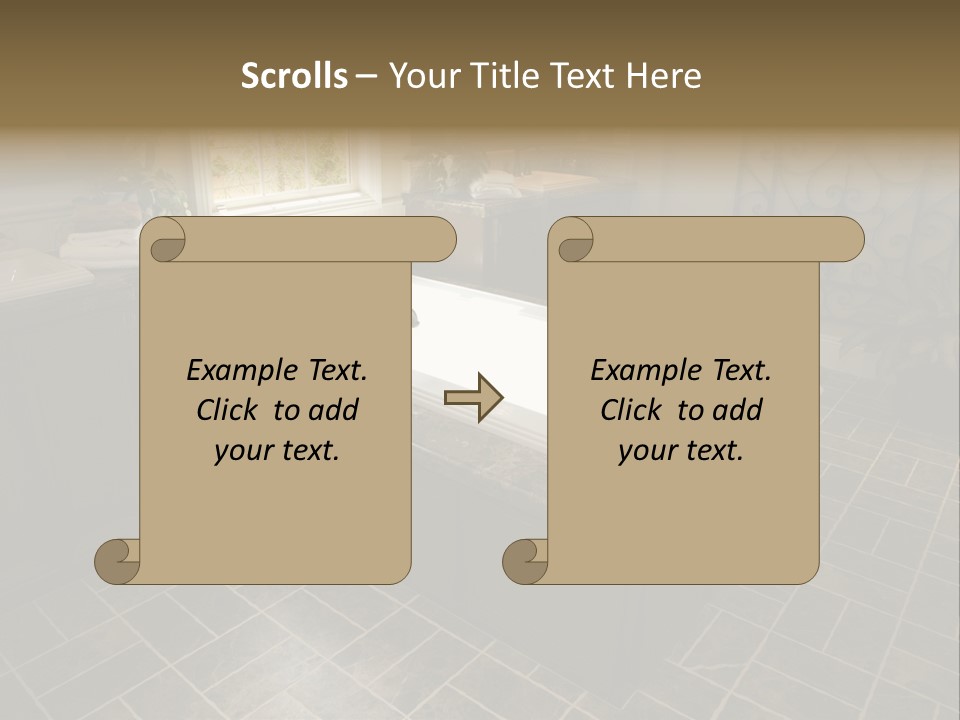 Upscale Bathroom With A Modern Tub And Tile Floor. PowerPoint Template