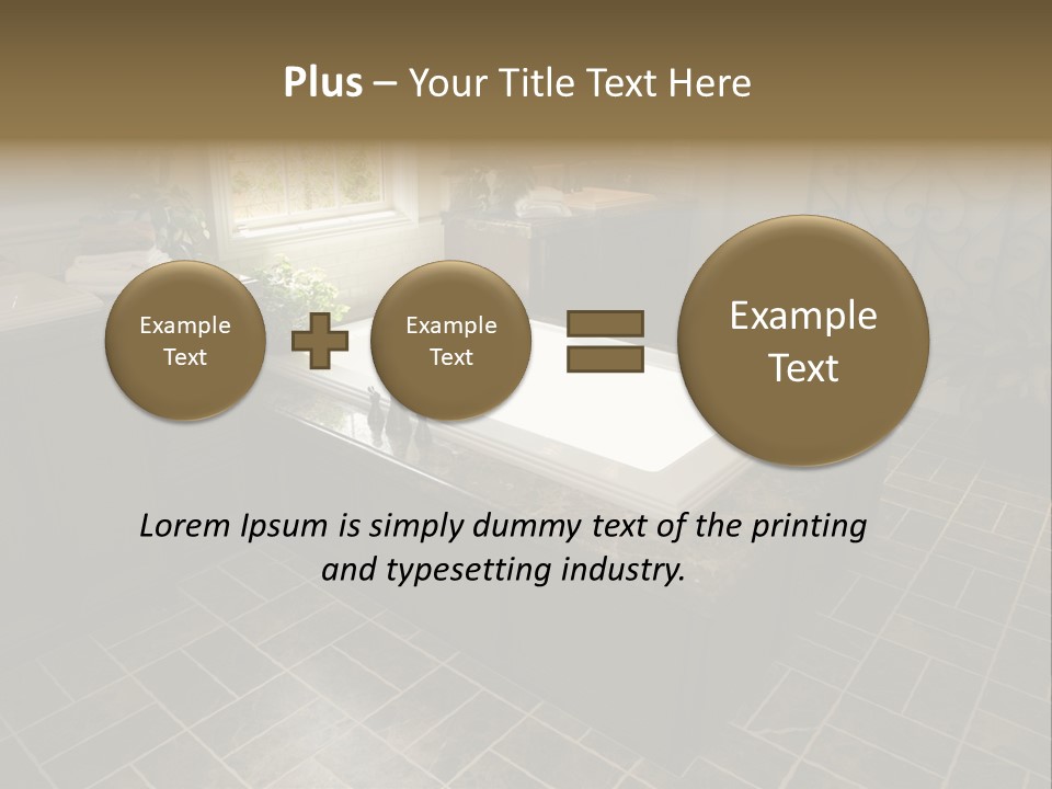 Upscale Bathroom With A Modern Tub And Tile Floor. PowerPoint Template