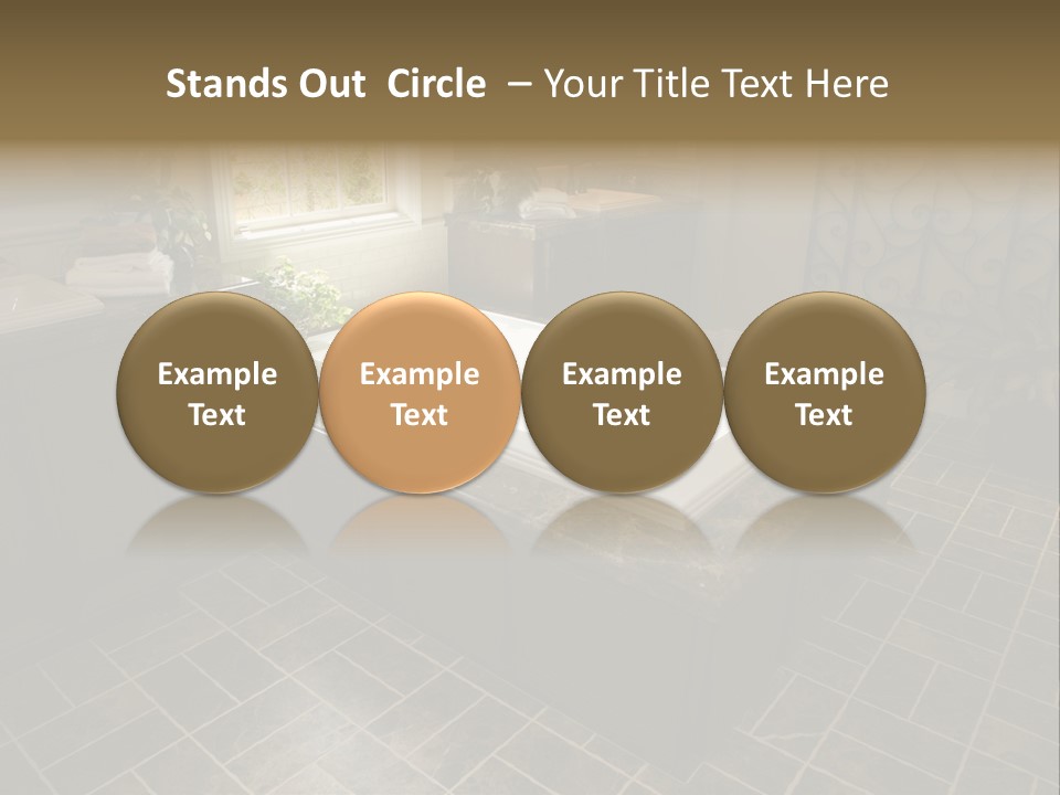 Upscale Bathroom With A Modern Tub And Tile Floor. PowerPoint Template