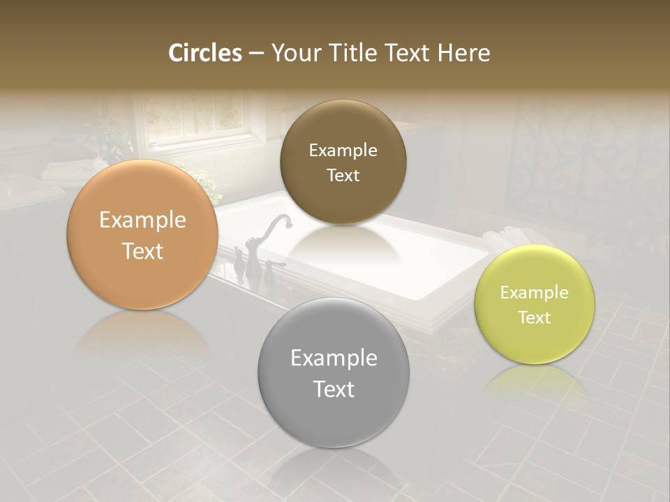 Upscale Bathroom With A Modern Tub And Tile Floor. PowerPoint Template
