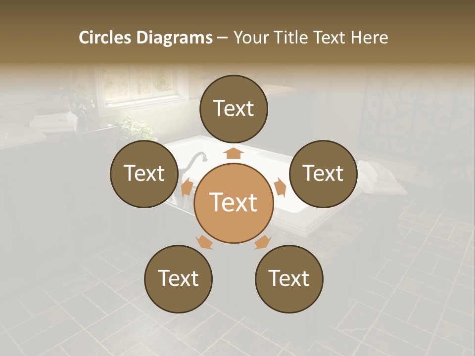 Upscale Bathroom With A Modern Tub And Tile Floor. PowerPoint Template