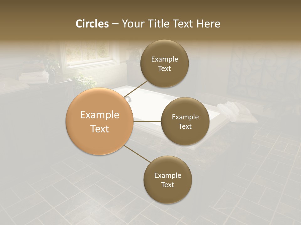 Upscale Bathroom With A Modern Tub And Tile Floor. PowerPoint Template