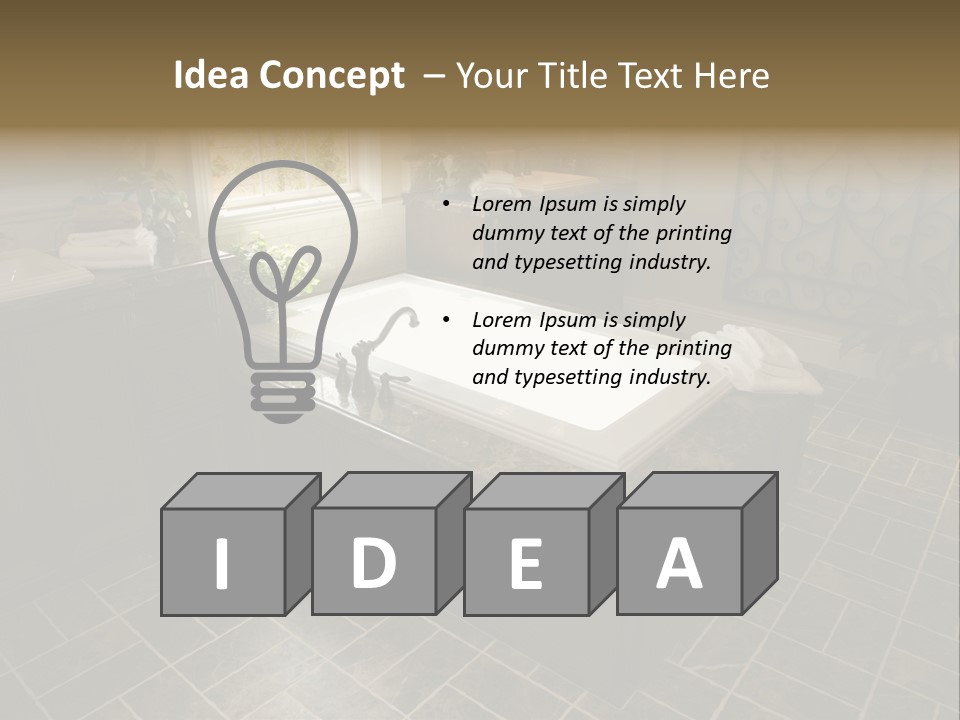 Upscale Bathroom With A Modern Tub And Tile Floor. PowerPoint Template