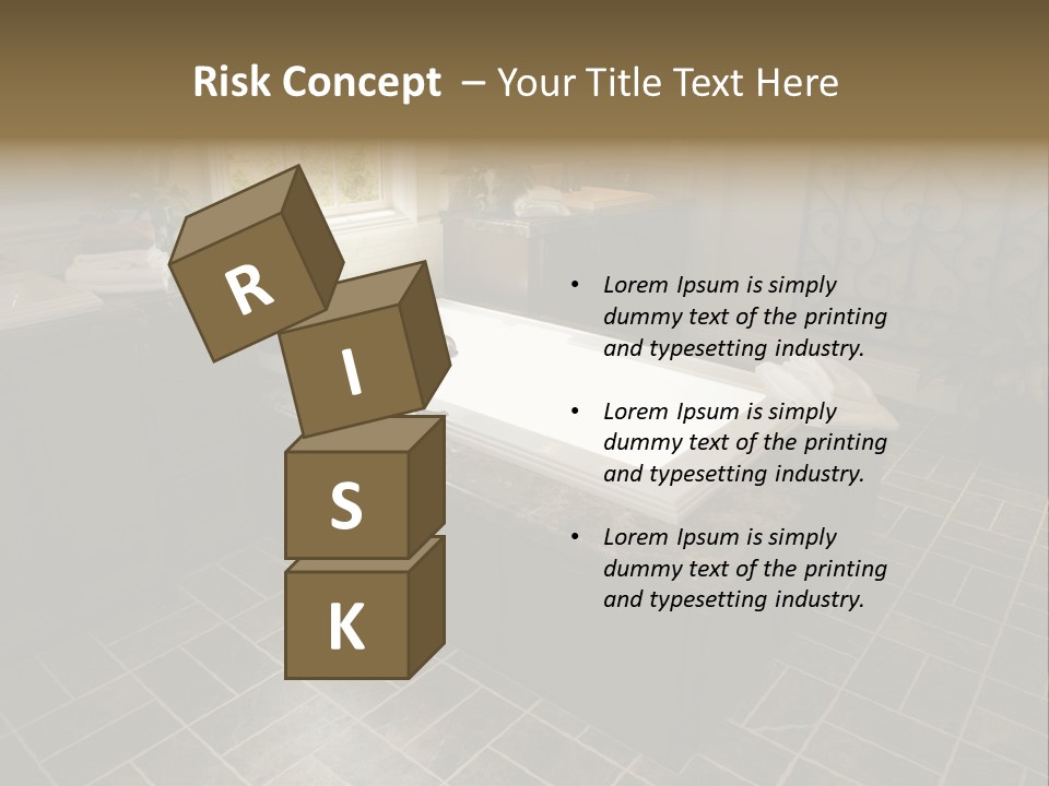 Upscale Bathroom With A Modern Tub And Tile Floor. PowerPoint Template