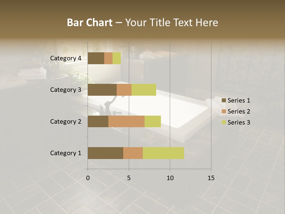 Upscale Bathroom With A Modern Tub And Tile Floor. PowerPoint Template