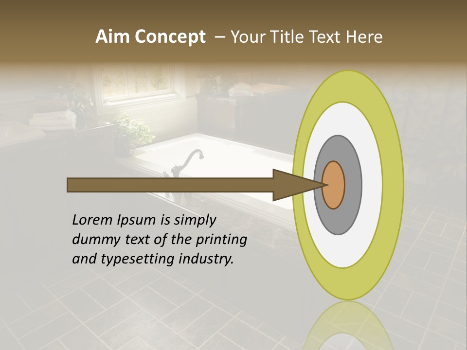 Upscale Bathroom With A Modern Tub And Tile Floor. PowerPoint Template