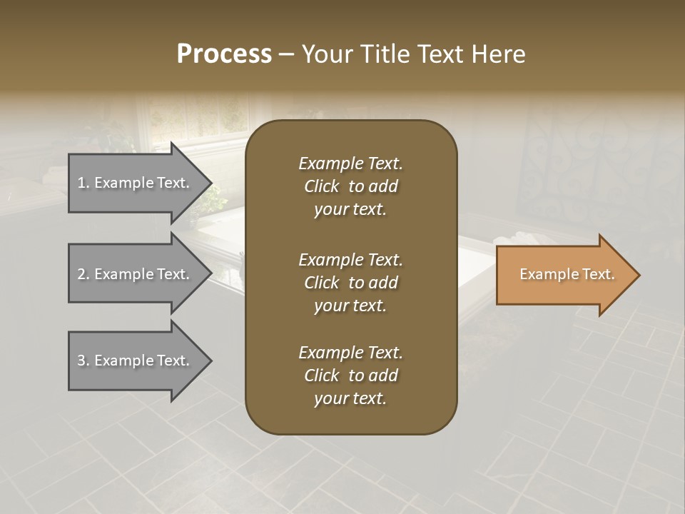 Upscale Bathroom With A Modern Tub And Tile Floor. PowerPoint Template