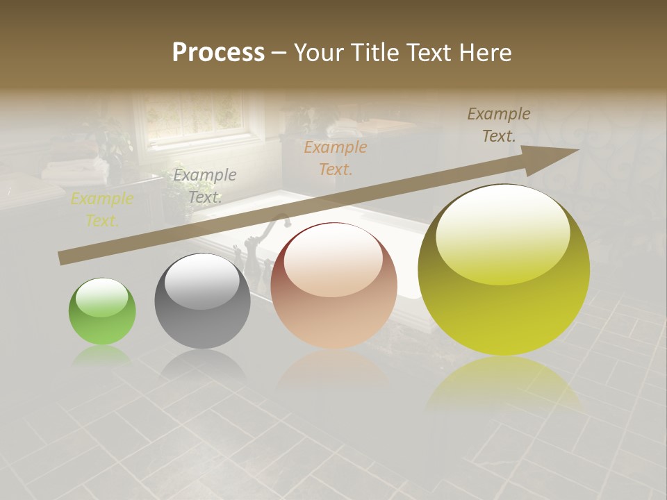 Upscale Bathroom With A Modern Tub And Tile Floor. PowerPoint Template