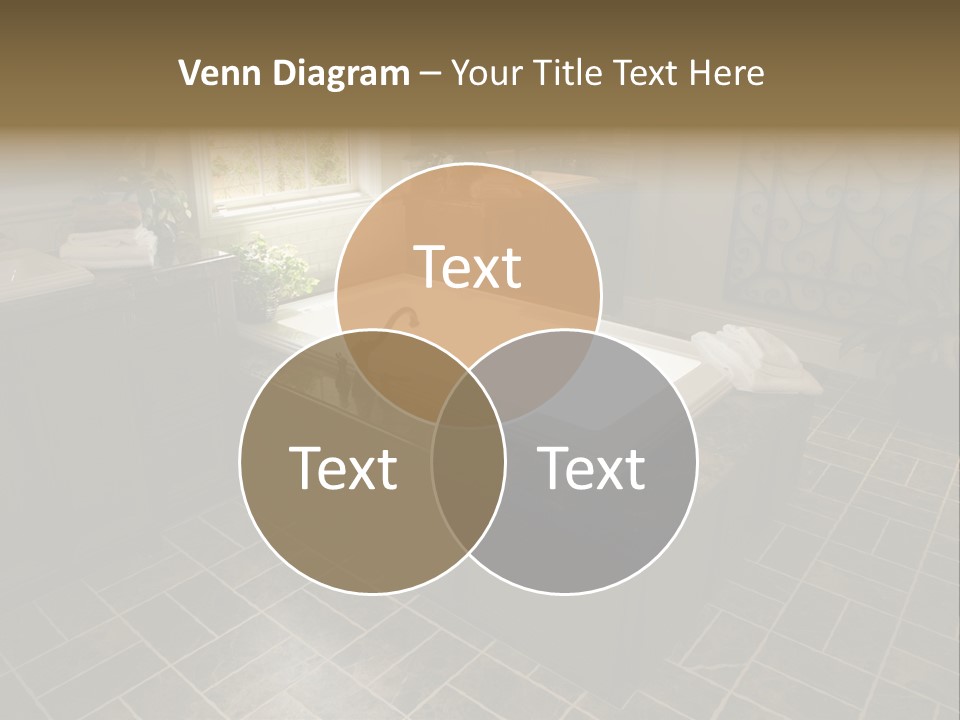 Upscale Bathroom With A Modern Tub And Tile Floor. PowerPoint Template