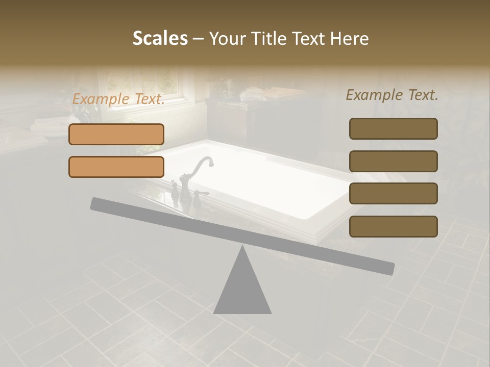 Upscale Bathroom With A Modern Tub And Tile Floor. PowerPoint Template