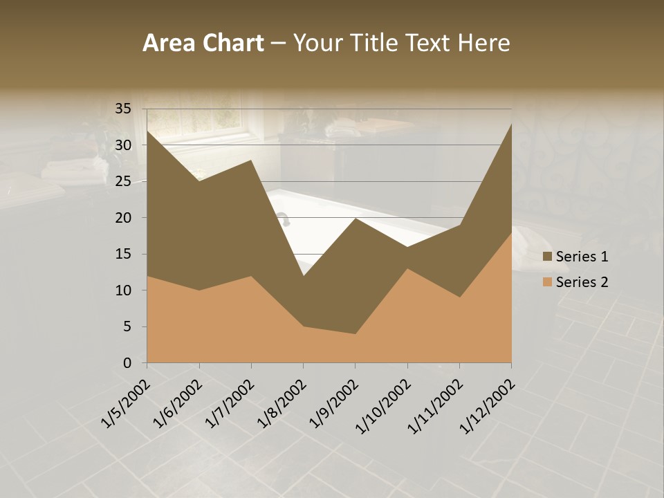 Upscale Bathroom With A Modern Tub And Tile Floor. PowerPoint Template