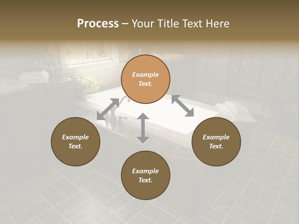 Upscale Bathroom With A Modern Tub And Tile Floor. PowerPoint Template