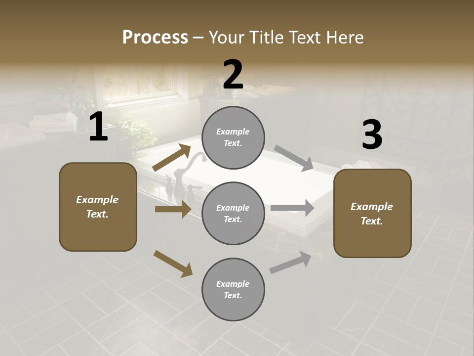 Upscale Bathroom With A Modern Tub And Tile Floor. PowerPoint Template