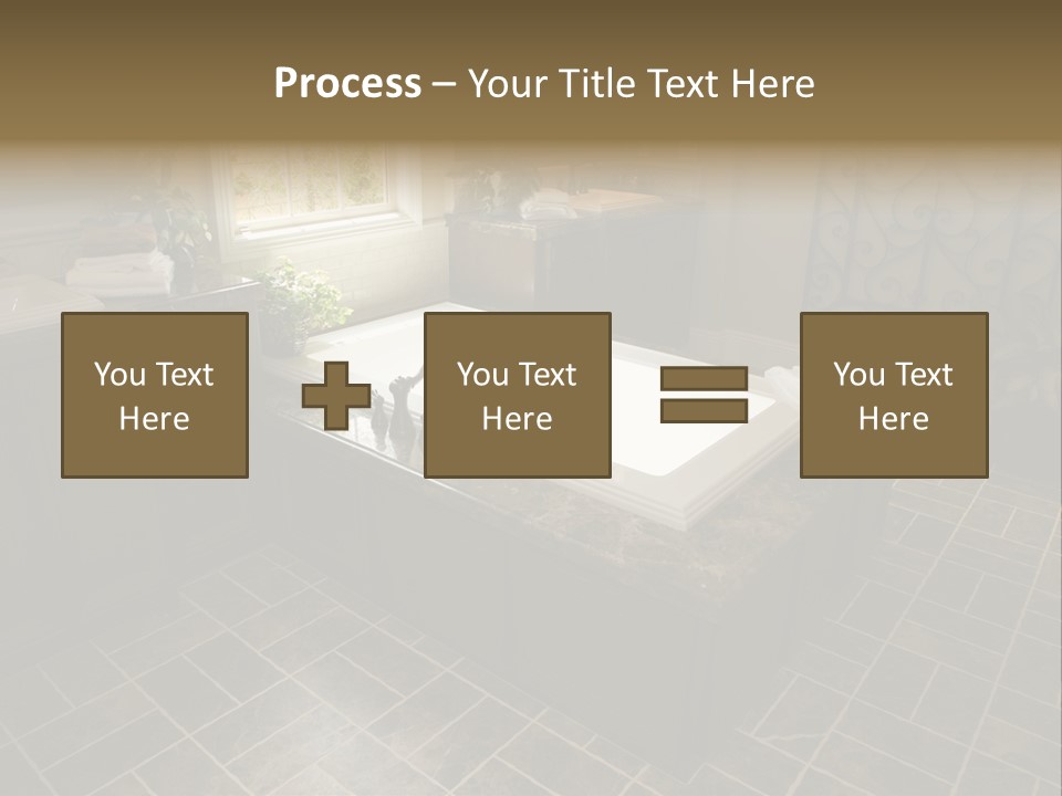 Upscale Bathroom With A Modern Tub And Tile Floor. PowerPoint Template