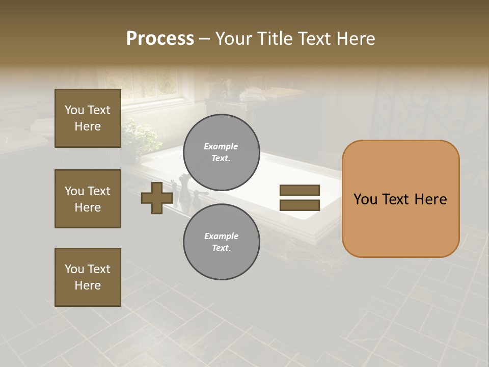 Upscale Bathroom With A Modern Tub And Tile Floor. PowerPoint Template