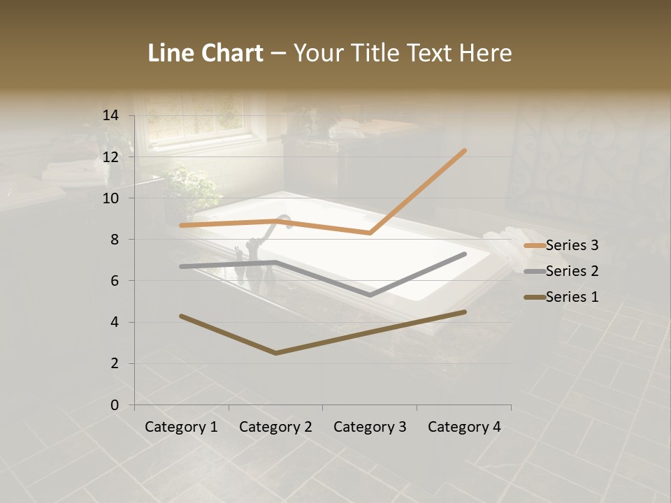 Upscale Bathroom With A Modern Tub And Tile Floor. PowerPoint Template