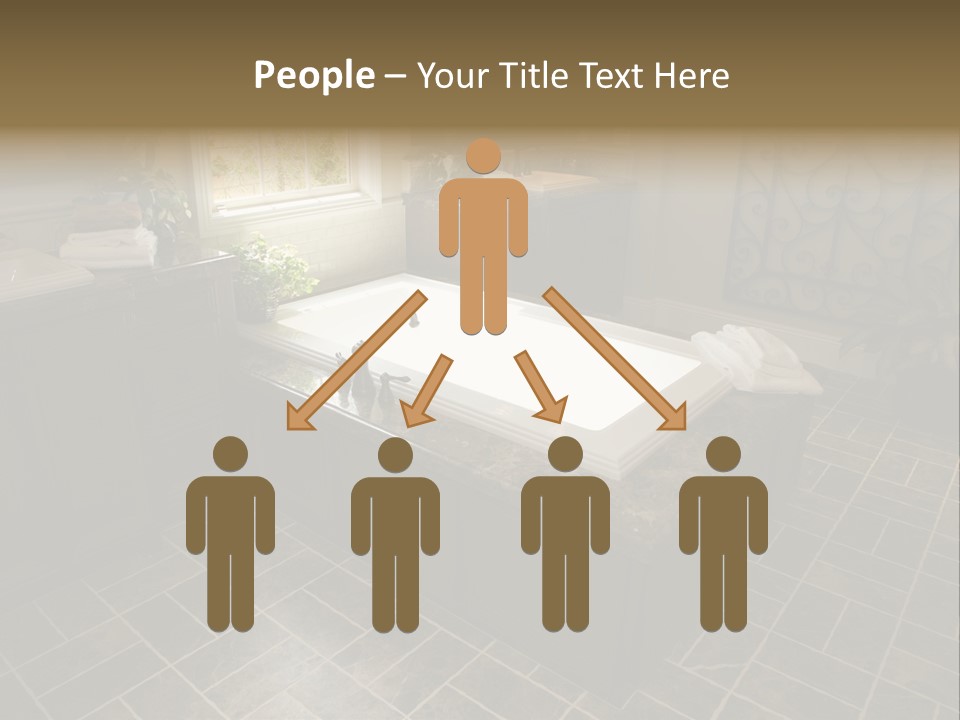 Upscale Bathroom With A Modern Tub And Tile Floor. PowerPoint Template