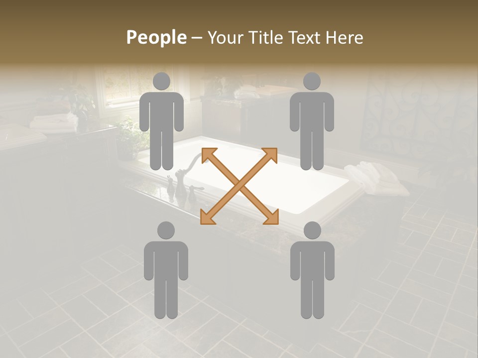 Upscale Bathroom With A Modern Tub And Tile Floor. PowerPoint Template