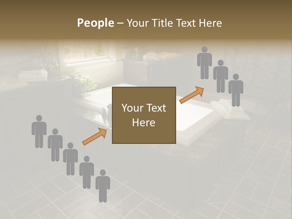 Upscale Bathroom With A Modern Tub And Tile Floor. PowerPoint Template