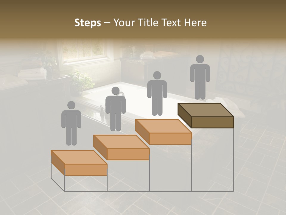 Upscale Bathroom With A Modern Tub And Tile Floor. PowerPoint Template