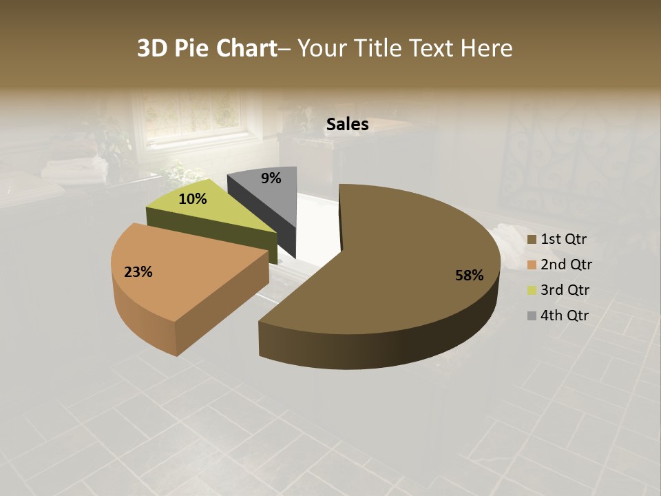Upscale Bathroom With A Modern Tub And Tile Floor. PowerPoint Template