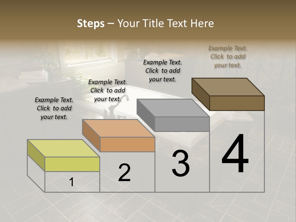 Upscale Bathroom With A Modern Tub And Tile Floor. PowerPoint Template