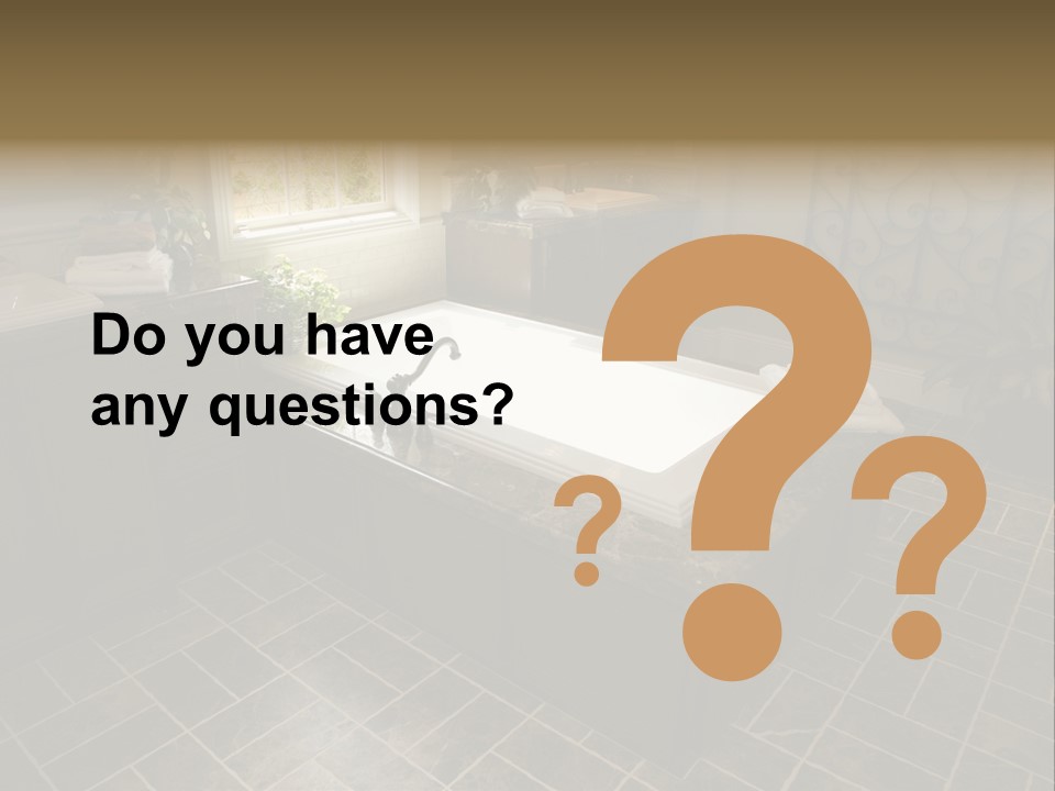 Upscale Bathroom With A Modern Tub And Tile Floor. PowerPoint Template